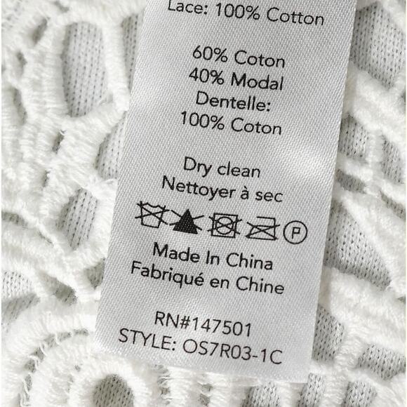 KOBI HALPERIN Open Front Cardigan Womens Small White Lace Crochet Wrap Draped - Picture 10 of 16